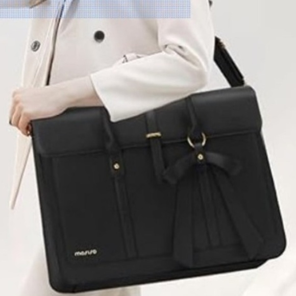 MOSISO Black Briefcase Messenger Bag NWOT - Picture 8 of 9